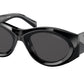 Prada PR20ZS Oval Sunglasses  1AB5S0-Black 53-140-20 - Color Map Black