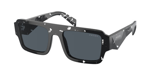 Prada PRA05S Rectangle Sunglasses  15O70B-Tortoise Black Crystal 53-145-20 - Color Map Black