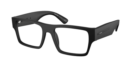Prada PRA08VF Rectangle Eyeglasses  12P1O1-Matt Black 55-145-17 - Color Map Black