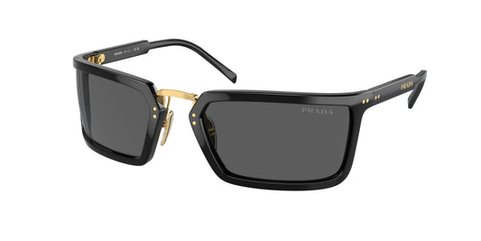 Prada PRA11S Irregular Sunglasses  1AB5S0-Black 62-125-23 - Color Map Black