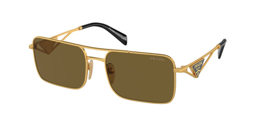 Prada PRA52S Rectangle Sunglasses  15N01T-Matte Gold 56-140-17 - Color Map Gold