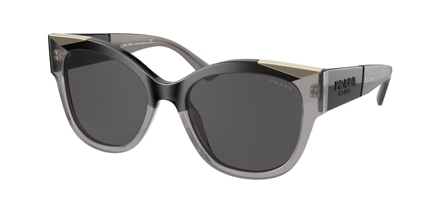 Prada PR02WSF Pillow Sunglasses  01M0A7-BLACK/MEDIUM HAVANA 56-19-140 - Color Map black