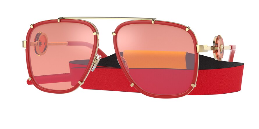 Versace VE2233 Irregular Sunglasses  1472C8-RED 60-16-145 - Color Map red