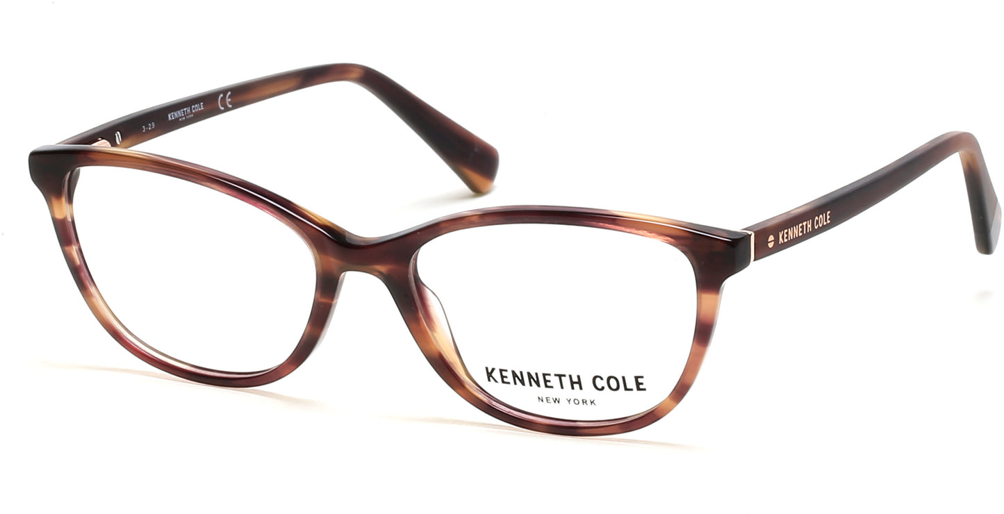 Kenneth Cole New York,Kenneth Cole Reaction KC0308 Rectangular Eyeglasses 062-062 - Brown Horn